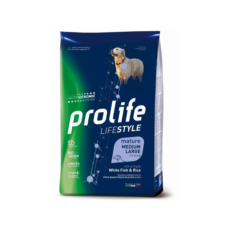 Prolife Life Style Mature Medium Large Pesce & Riso Secco Cane 12 Kg Prolife Life Style Mature Medium Large Pesce & Riso Secco Cane 12 Kg